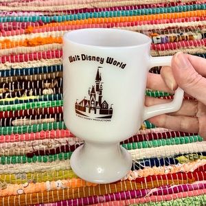 Vintage ~ 70s Walt Disney World milk glass mug